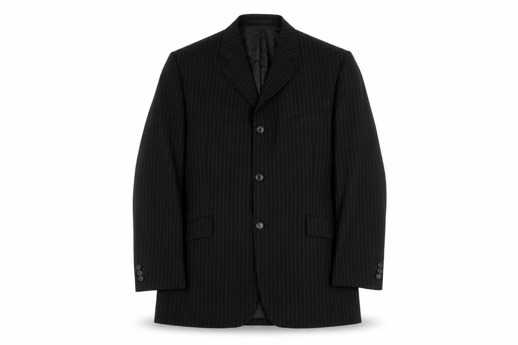 Burton Men's Black Blazer 42S Classic Striped Formal