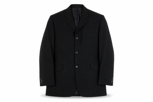 Burton Men's Black Blazer 42S Classic Striped Formal