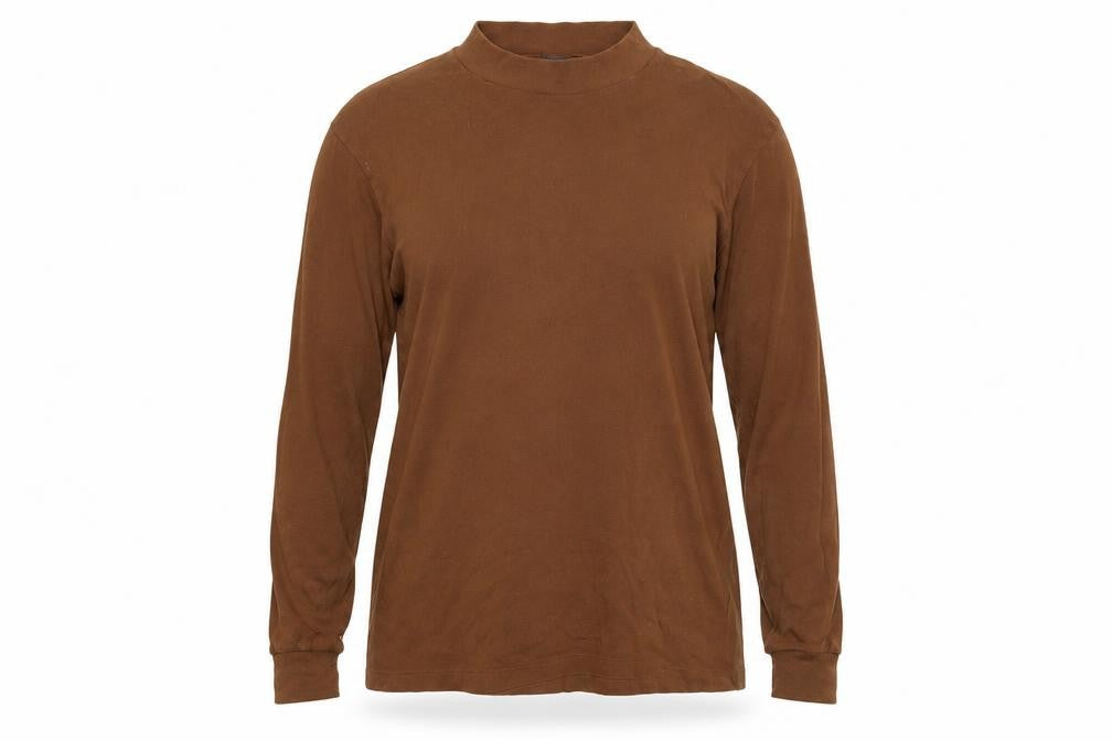 Lands' End Brown Mock Neck Top Unisex Adults L