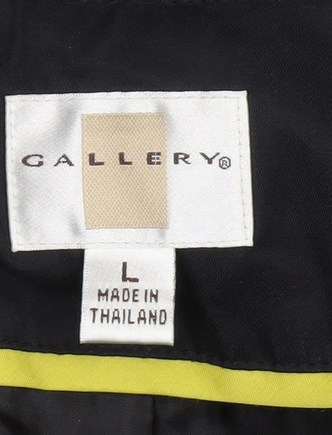 Gallery Women's Black Cotton Blend Mid Coat L