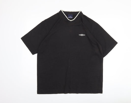 Umbro Men's XL Black V-Neck T-Shirt Cotton
