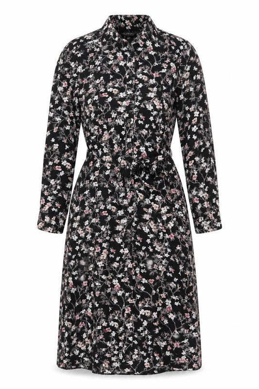 Miss Selfridge Women's Black Floral Shirt Dress Size 12