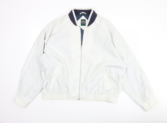 Mens Casuals White XL Bomber Jacket, Zipped Pockets