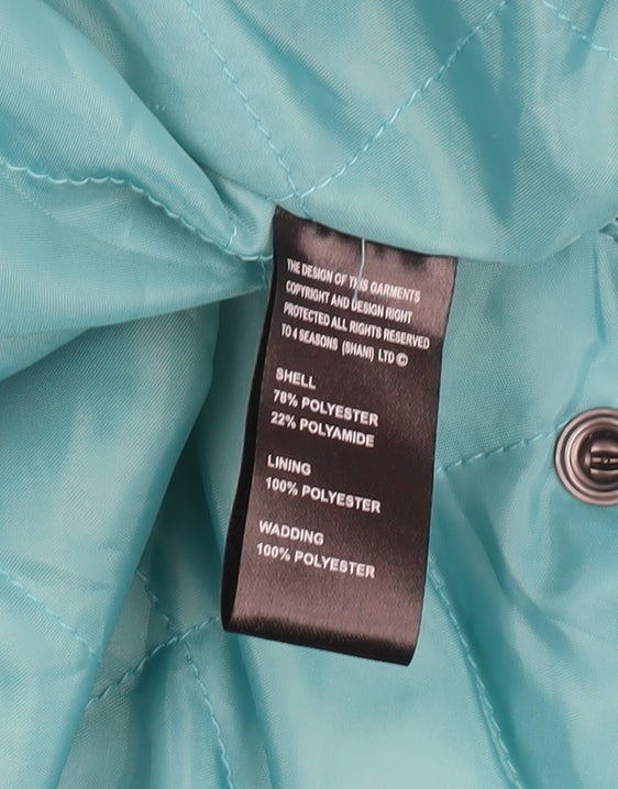 Four Seasons Women's Blue Rain Coat, Size S