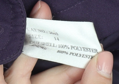 Finesse Women's Purple Hooded Mid-Length Coat Size 14