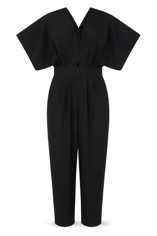 Front view of ASOS Women's Black Jumpsuit -, size 8, Regular