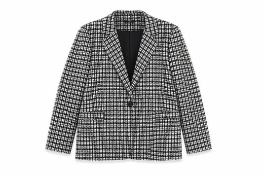 Mexx Women's Black Houndstooth Blazer L