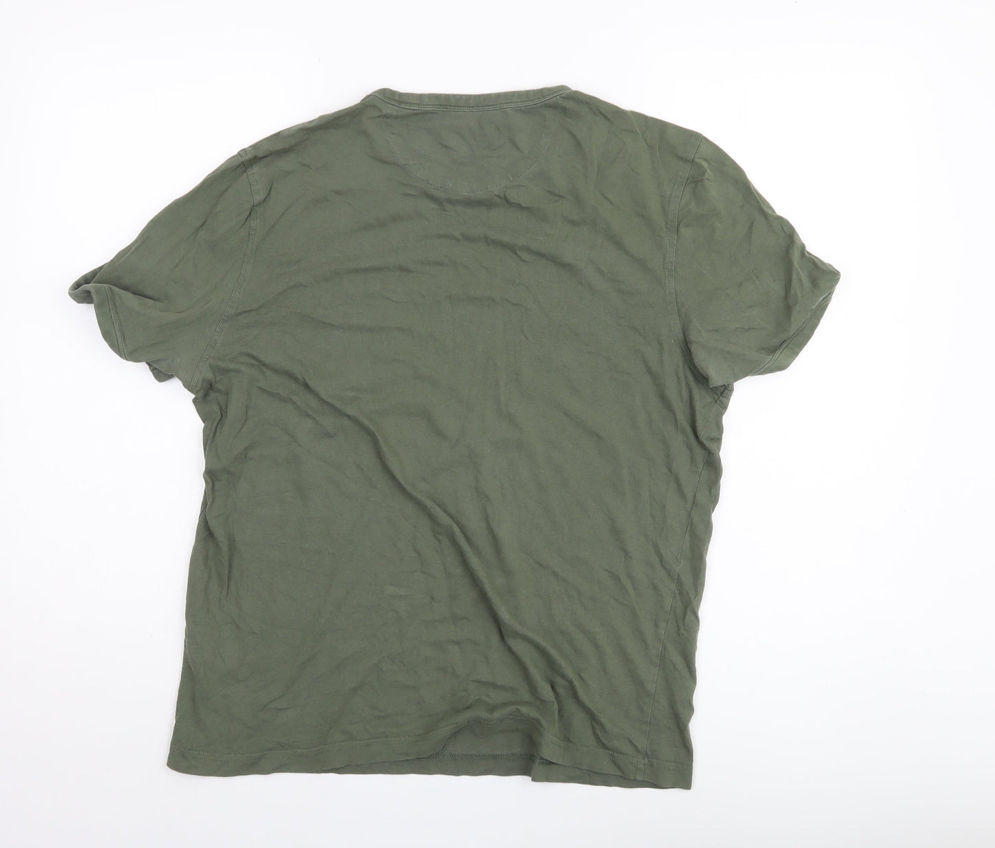 FARAH Men's Green Cotton Crew Neck T-Shirt M