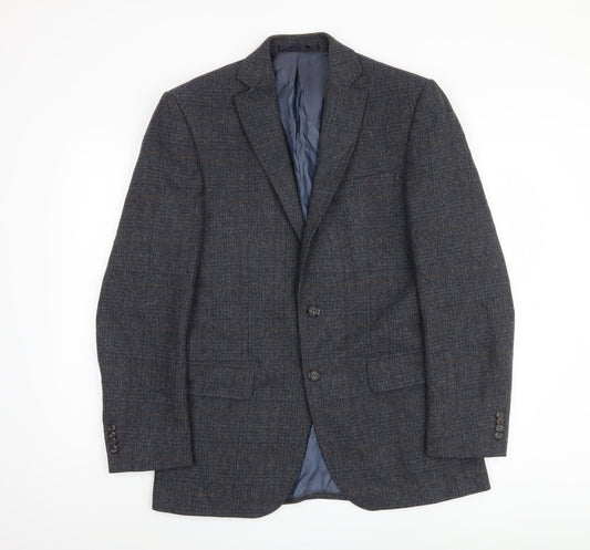 Marks and Spencer Men Blue Check Blazer M 38
