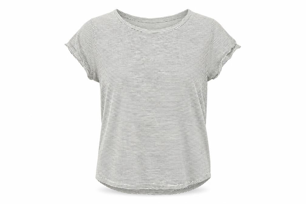H&M Women's Black Striped Basic T-Shirt Size 12