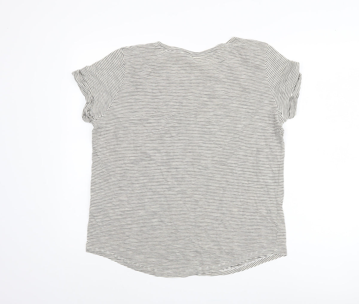 H&M Women's Black Striped Basic T-Shirt Size 12
