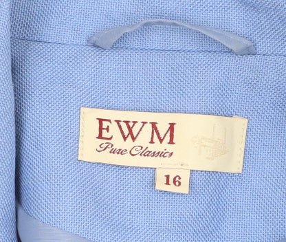 EWM Women's Blue Blazer 16 Regular Notch Lapel