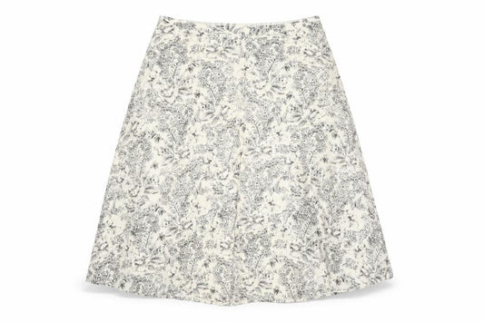 Laura Ashley Women's Ivory A-Line Floral Skirt Size 8