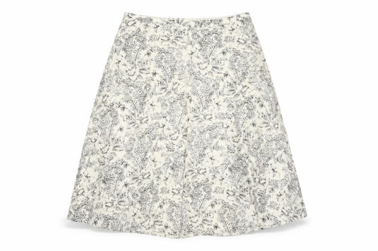 Laura Ashley Women's Ivory A-Line Floral Skirt Size 8