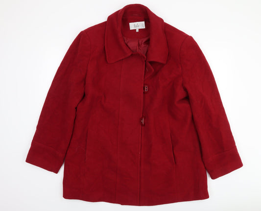 Isle Women's Red Wool Blend Coat - Size 18