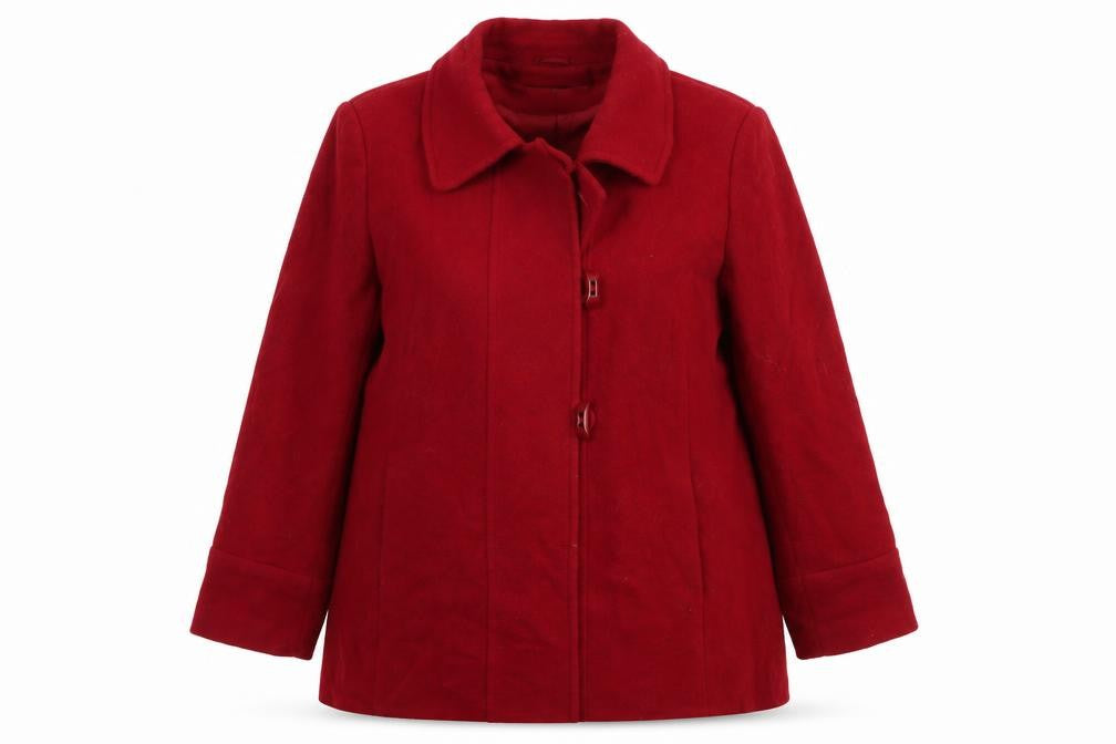 Isle Women's Red Wool Blend Coat - Size 18