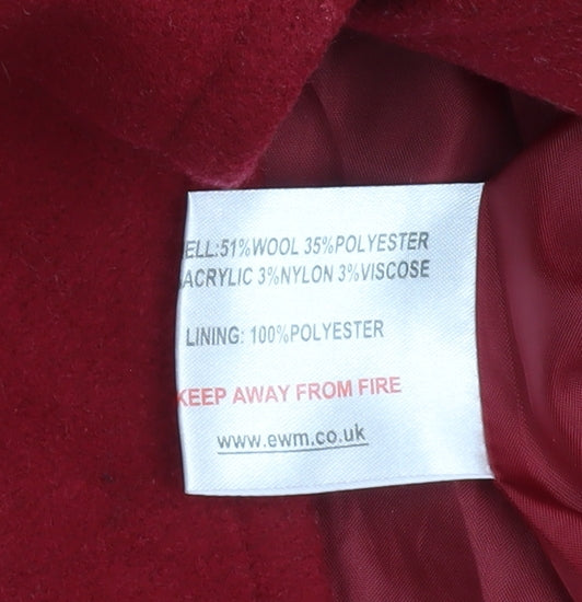 Isle Women's Red Wool Blend Coat - Size 18