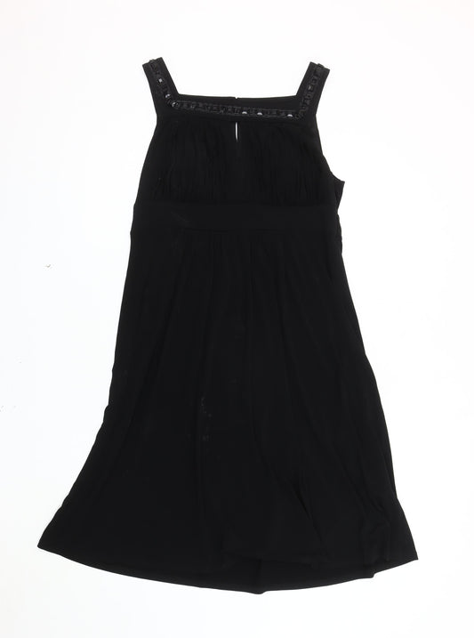 Sangria Women's Black Sleeveless Square Neck Dress - Size 12