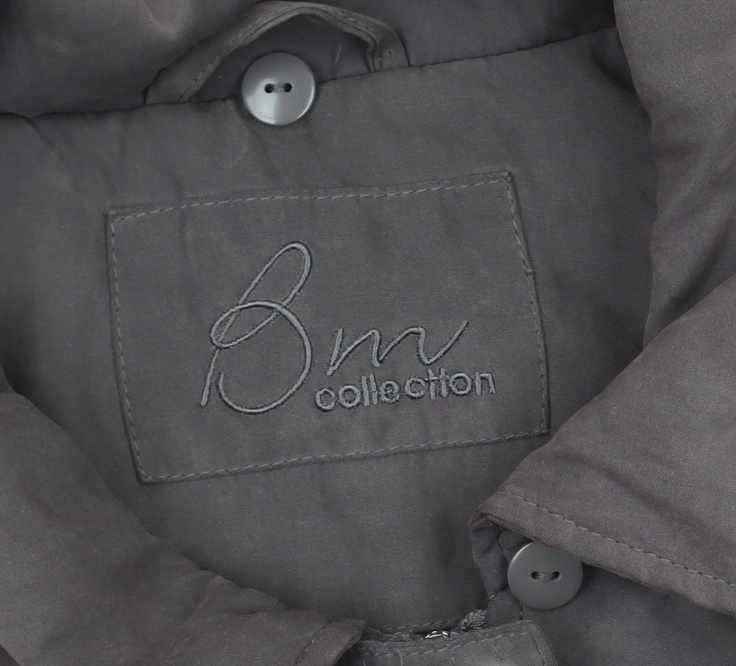 BM Collection Women's Grey Mid-Length Coat Size M