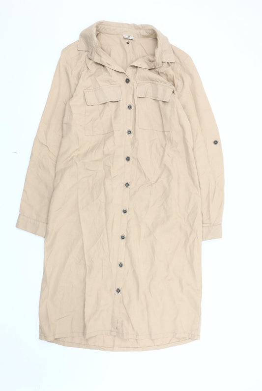 Damart Women's Beige Shirt Dress Size 12