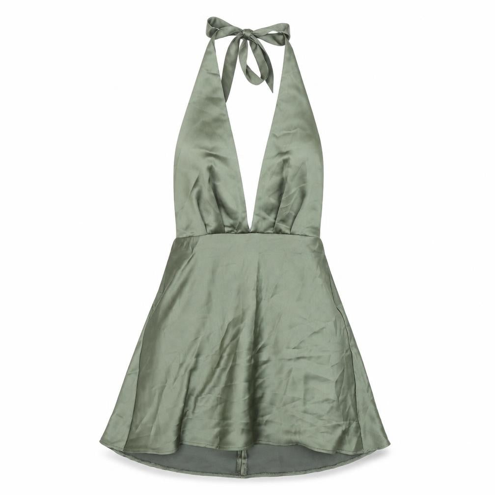 Zara Women's Green Slip Dress Size 12, Elegant Partywear