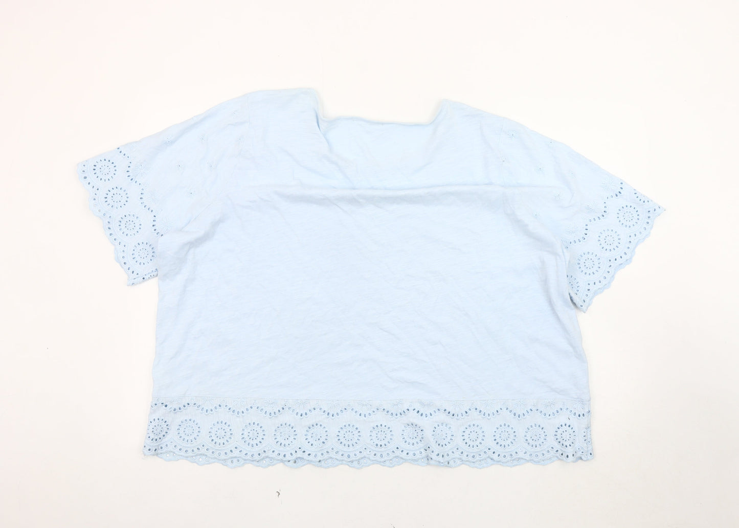 WoolOvers Women's Blue XL Flutter Sleeve T-Shirt