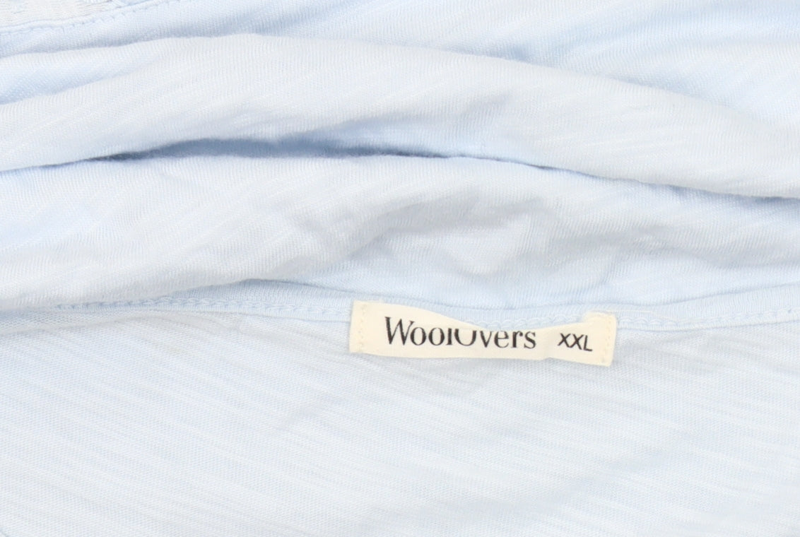 WoolOvers Women's Blue XL Flutter Sleeve T-Shirt