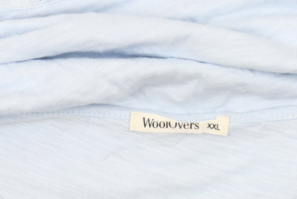 WoolOvers Women's Blue XL Flutter Sleeve T-Shirt