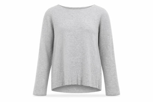 Front view of Zara Women’s Grey Knit Long Sleeve Top, size S