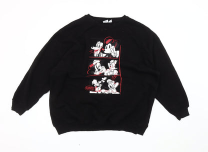 Preloved Disney Unisex Black Pullover Sweatshirt M - Front