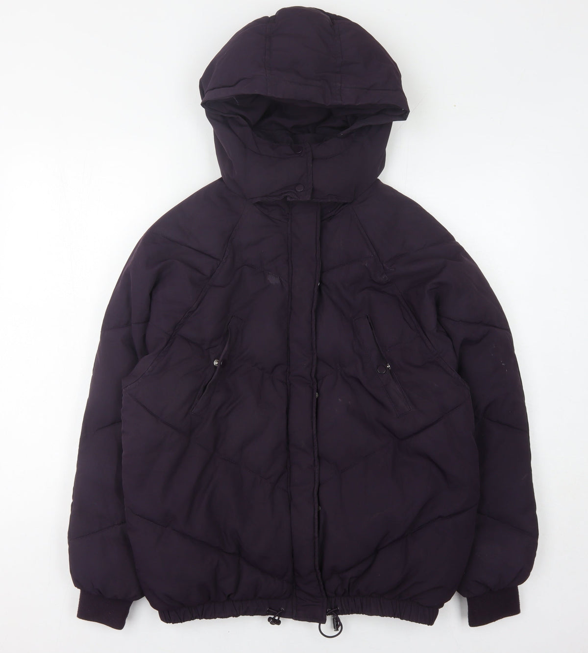 H&M Women's Purple Puffer Jacket, Size 6 - Casual Winter Coat