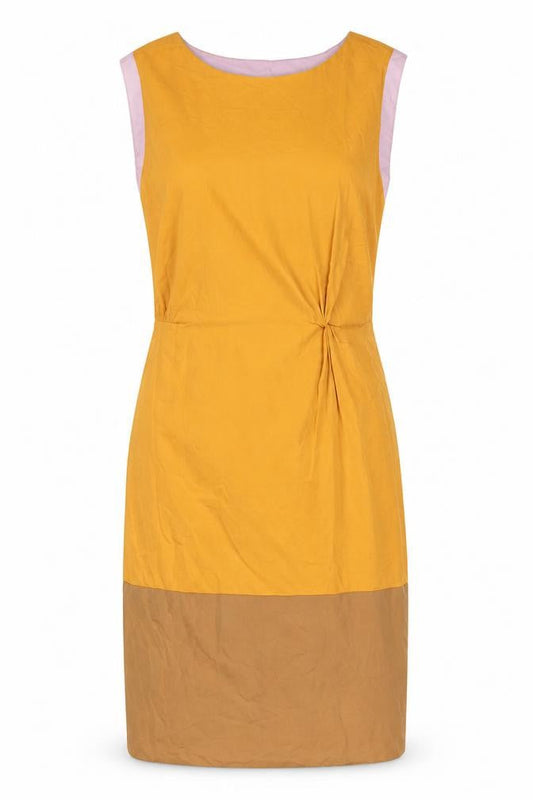 Lisa Ho Women's Yellow Silk Sheath Dress, Size 8