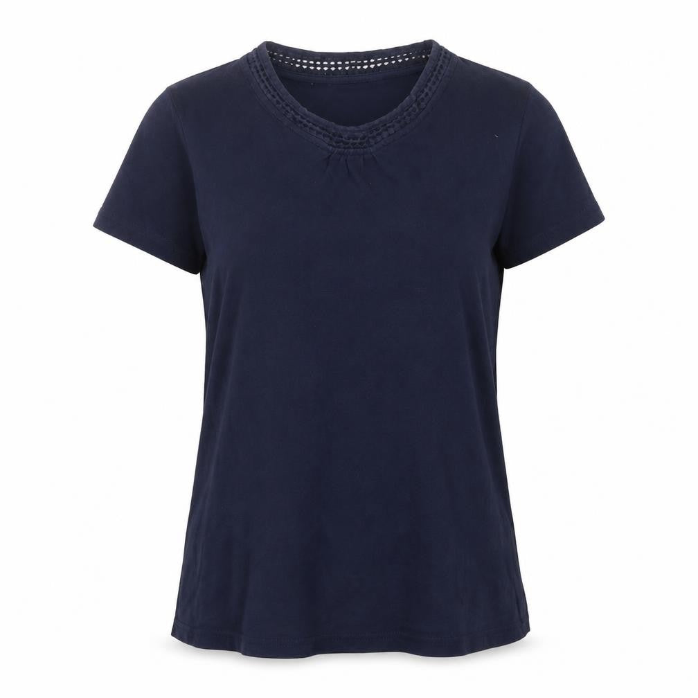 Anna Rose Women's Blue Short Sleeve Basic T-Shirt - M