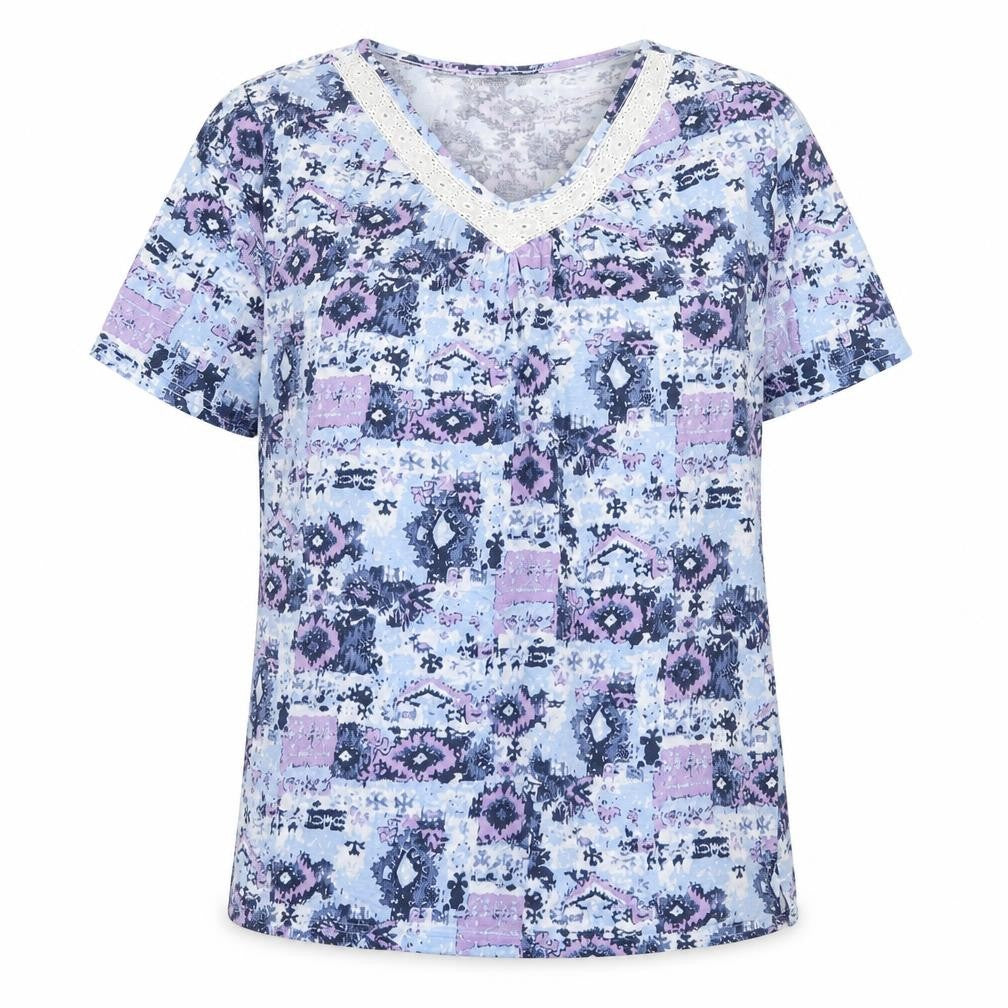 ISLE Women's Multicoloured Geometric T-Shirt M