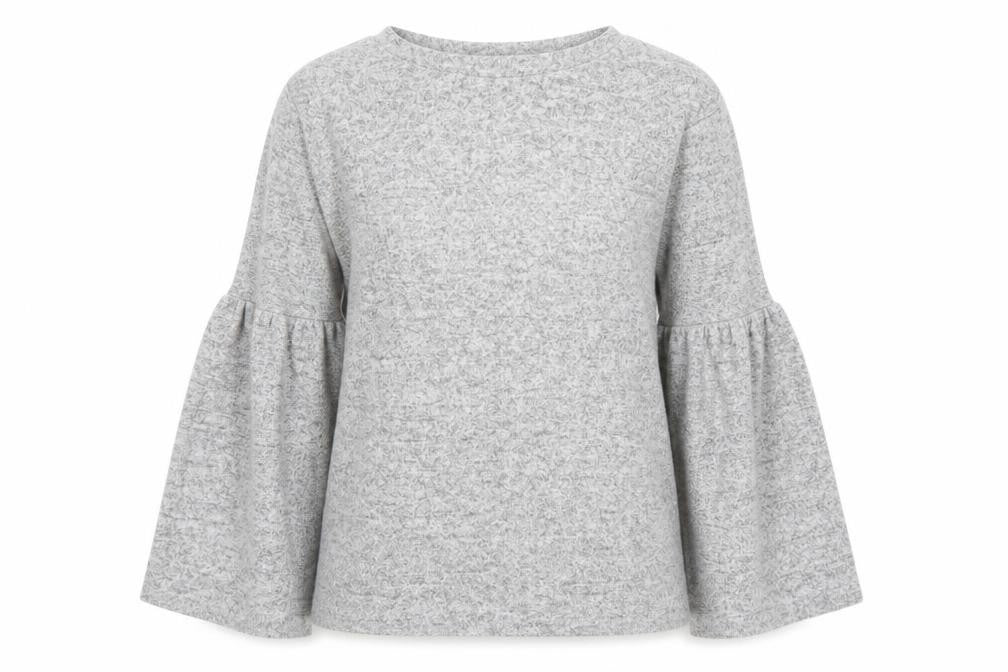 Zara Trafaluc Women's Grey Flared Sleeve Jumper Size S
