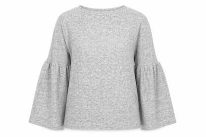Zara Trafaluc Women's Grey Flared Sleeve Jumper Size S