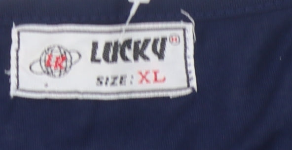 Lucky Women's Blue XL Basic Embroidered T-Shirt
