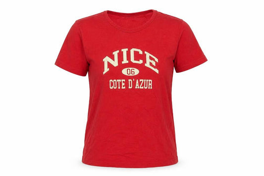F. Womens Spirit Red Cotton T-Shirt, Size L