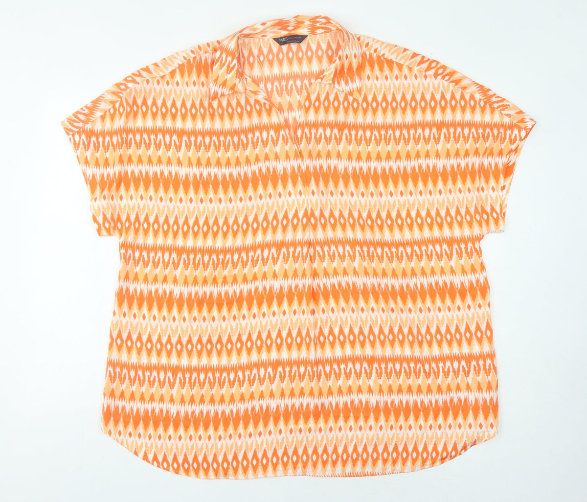Marks & Spencer Women's Orange Geometric Blouse