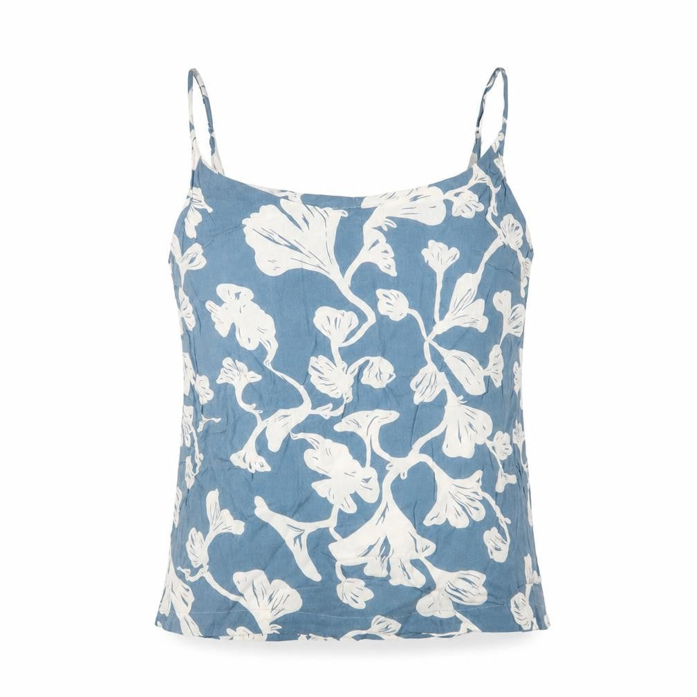 ICHI Women's Blue Floral Camisole Tank Top Size S