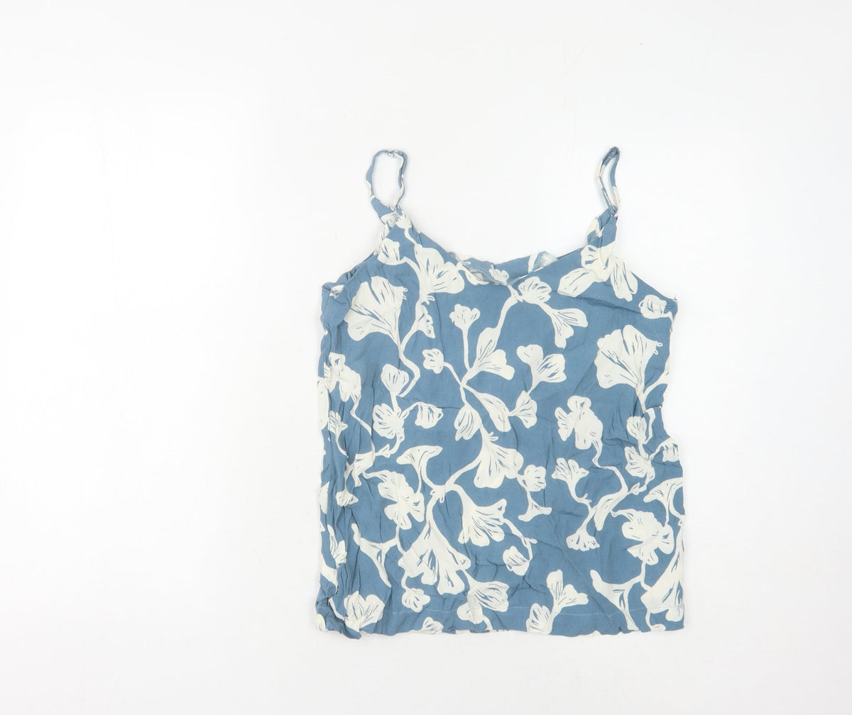 ICHI Women's Blue Floral Camisole Tank Top Size S