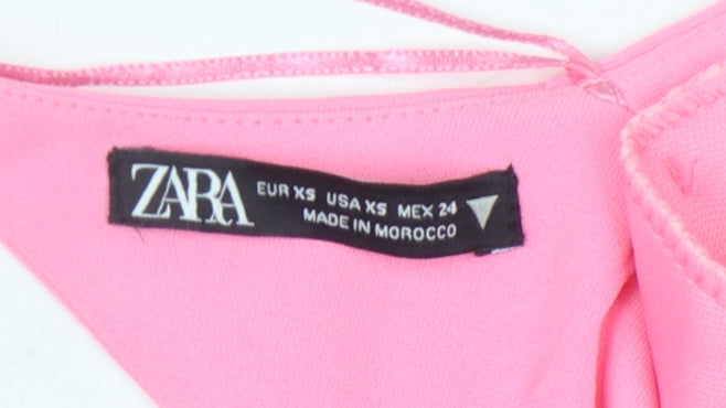 Zara Women's Pink XS Wrap Dress Party Wear