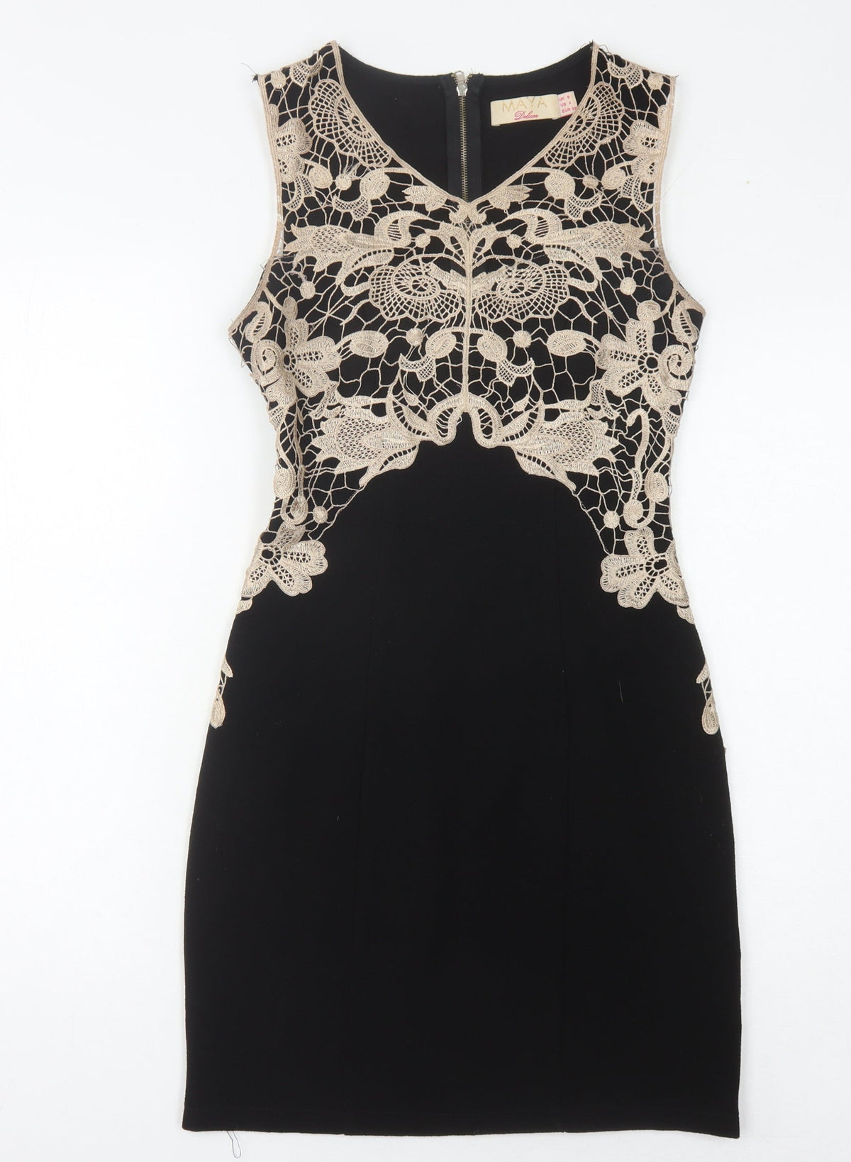 Maya Deluxe Women’s Black Lace Sheath Dress Size 8