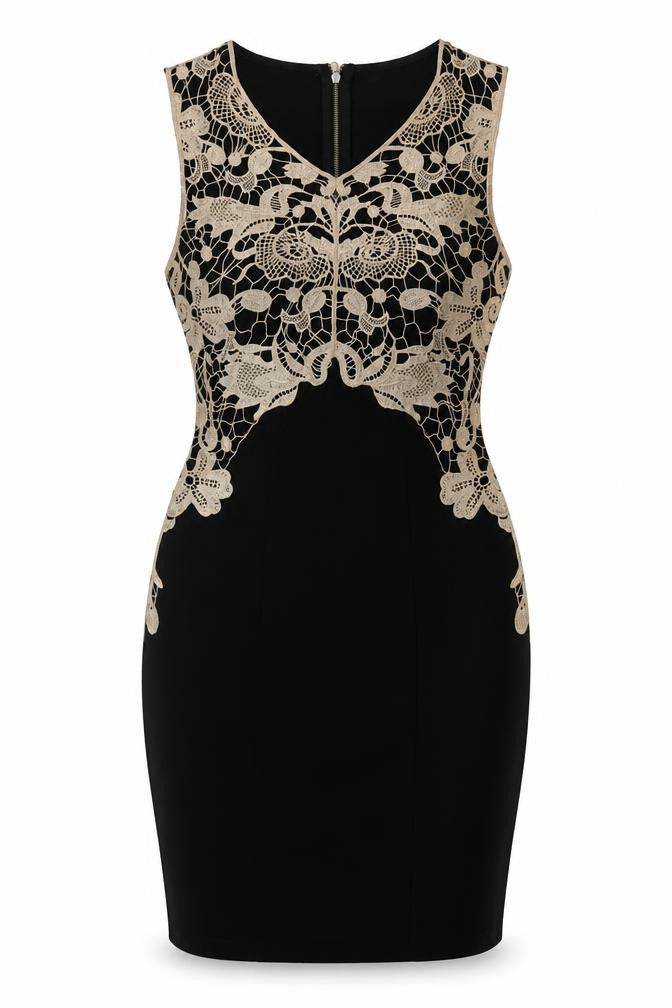 Maya Deluxe Women’s Black Lace Sheath Dress Size 8