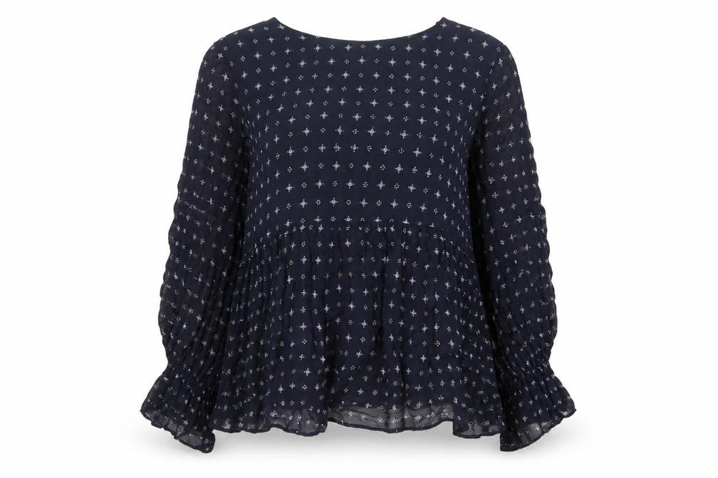 Mango Women's Black Geometric Tunic Blouse