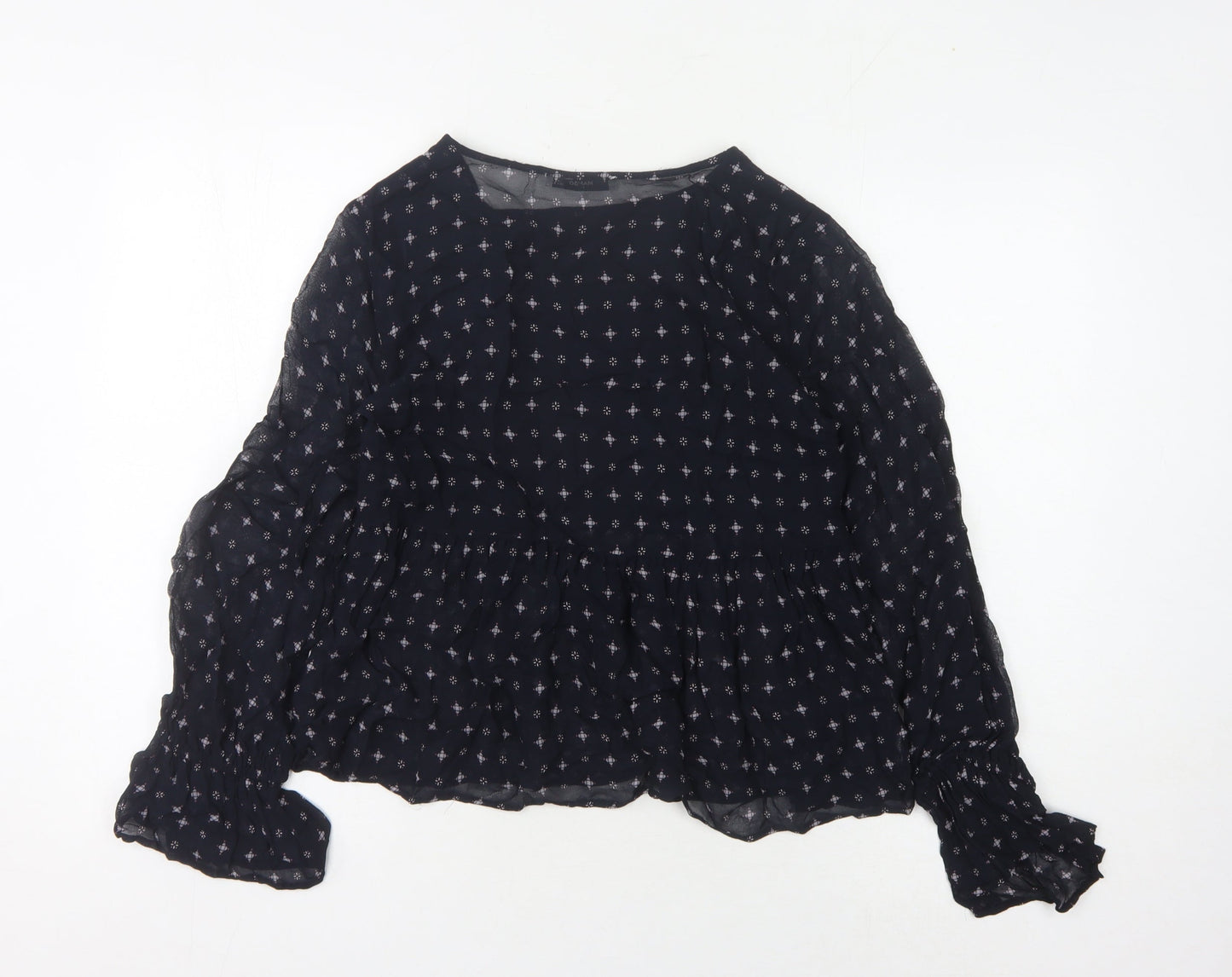 Mango Women's Black Geometric Tunic Blouse