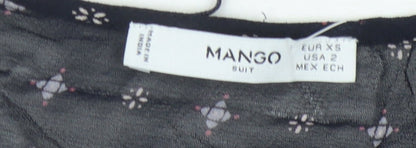 Mango Women's Black Geometric Tunic Blouse