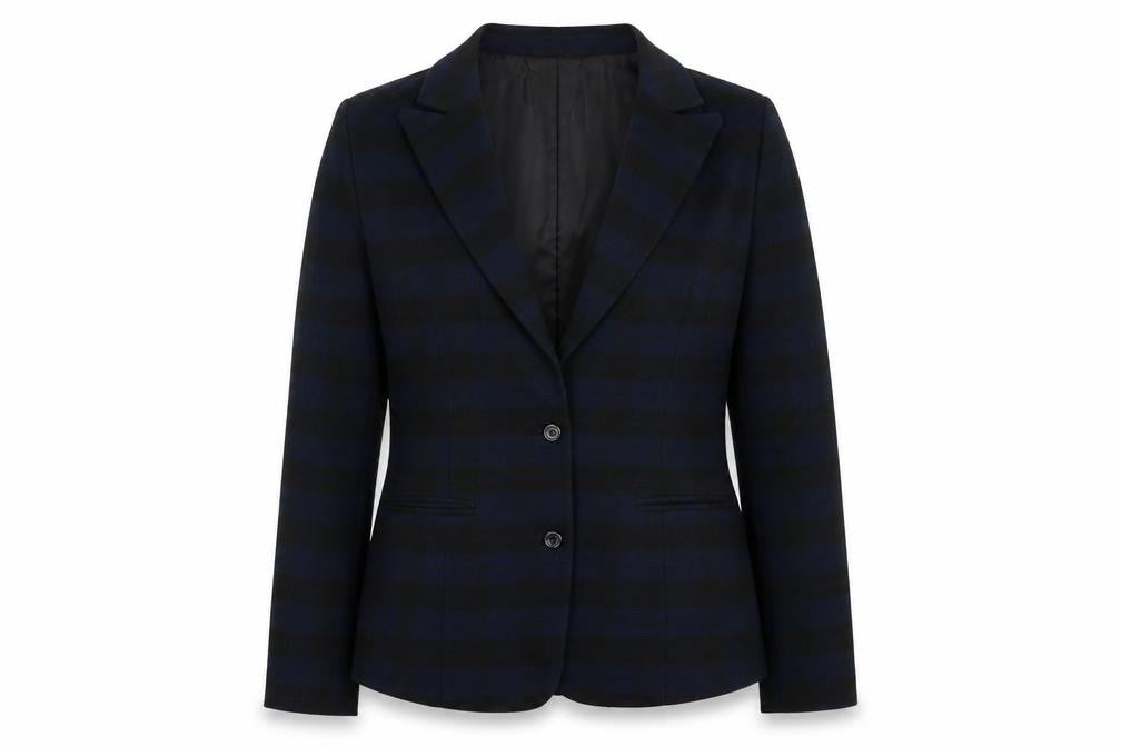 Tulle Women's Blue Check Blazer M Regular Fit