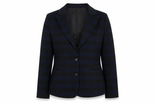 Tulle Women's Blue Check Blazer M Regular Fit
