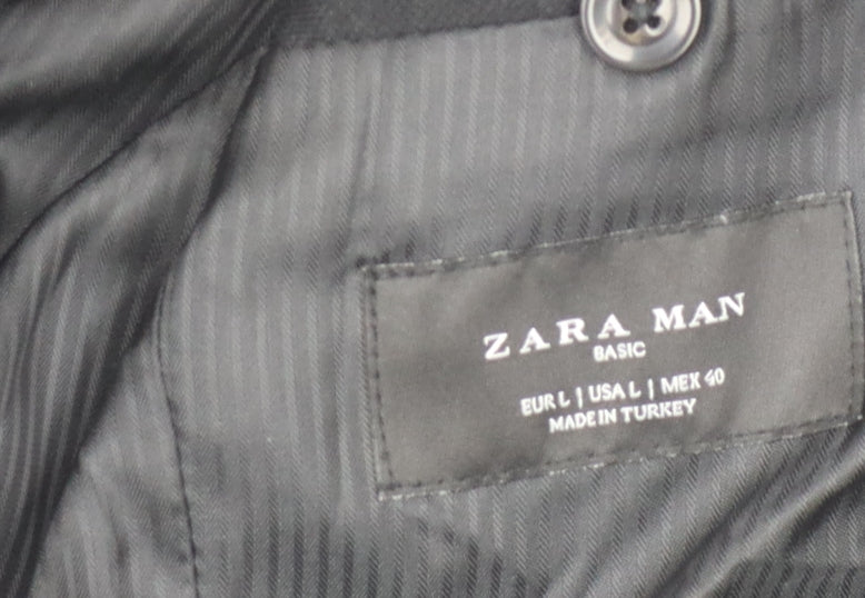 Zara Men Black Blazer Size 40 Formal Jacket